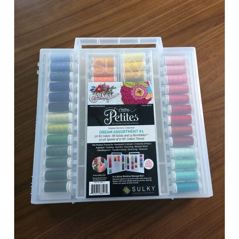 Sulky Thread Dream Assortment #1 Cotton Petites 80 Colors Solid & Blendables